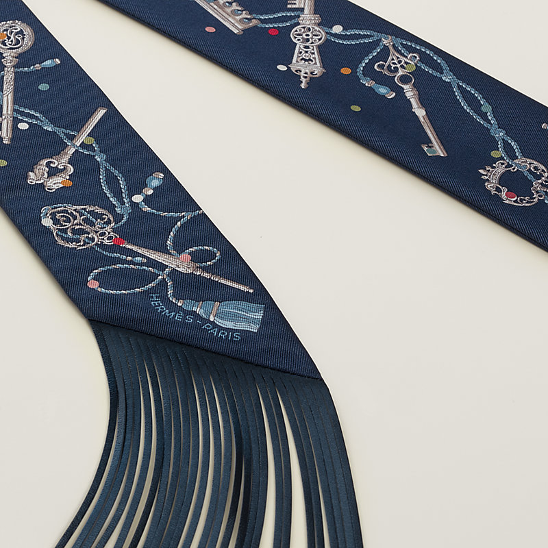 Les Cles a Pois leather fringes Twilly | Hermès USA